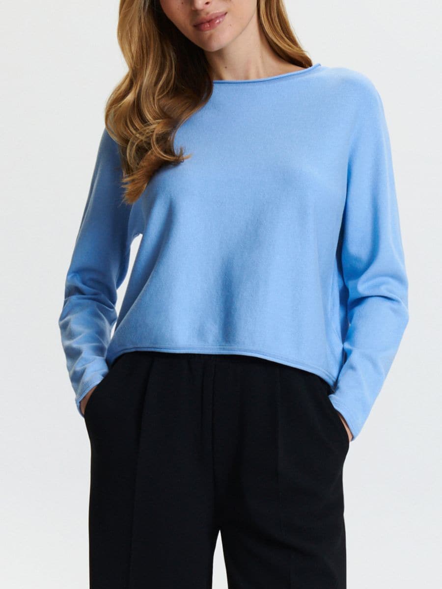 Sweter - błękitny - SINSAY