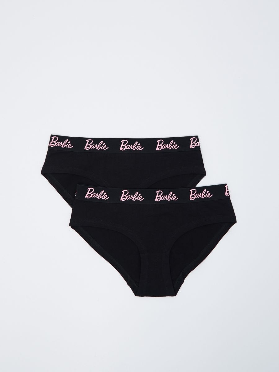 Black underwear set for Barbie - top, panties, socks