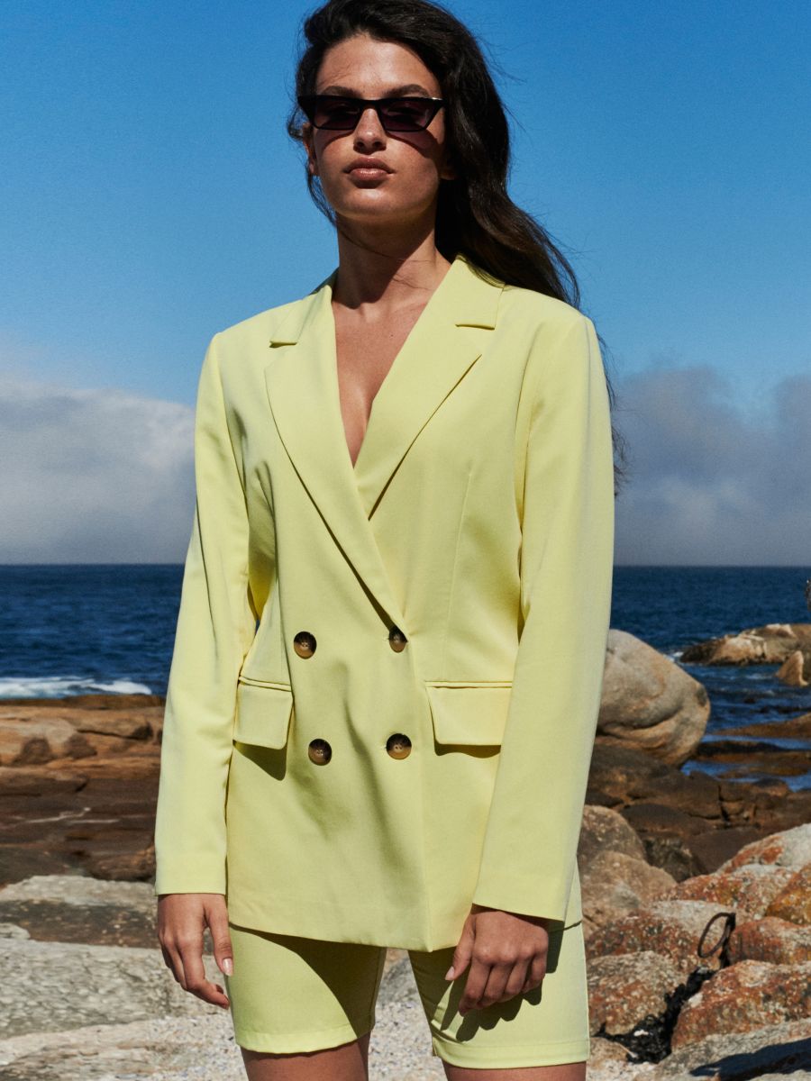 Yellow double sale breasted jacket