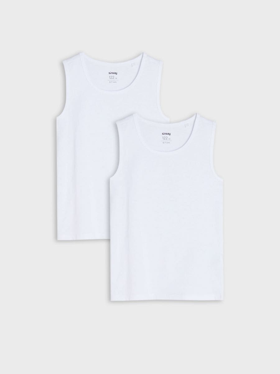 2 marškinėlių ilgomis rankovėmis pakuotė - balta - SINSAY