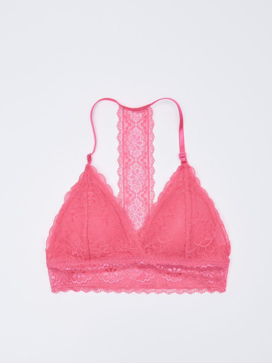 Stiffened lace bralette Color pink - SINSAY - YP997-30X