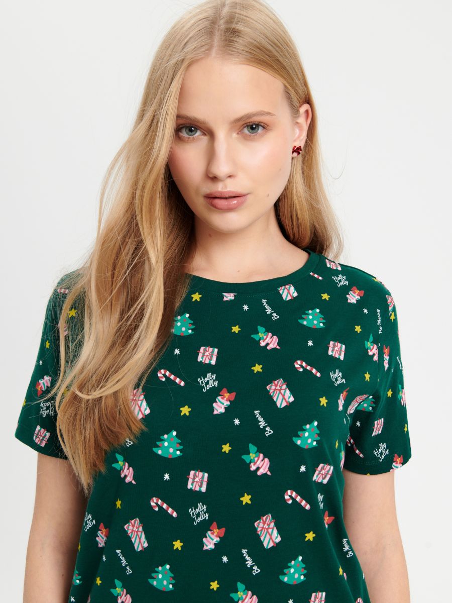 T-shirt - verde petrolio - SINSAY