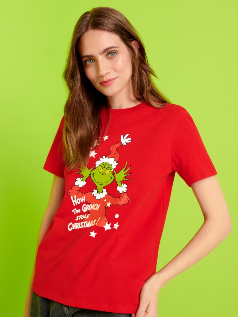 Grinch T shirt Color red SINSAY YY684 33X