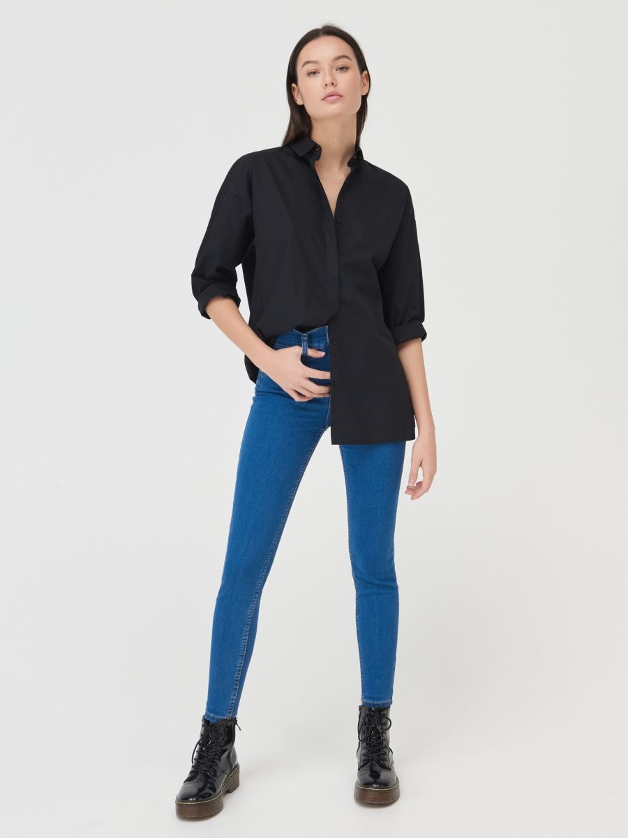 High waist super skinny jeans - blue - SINSAY