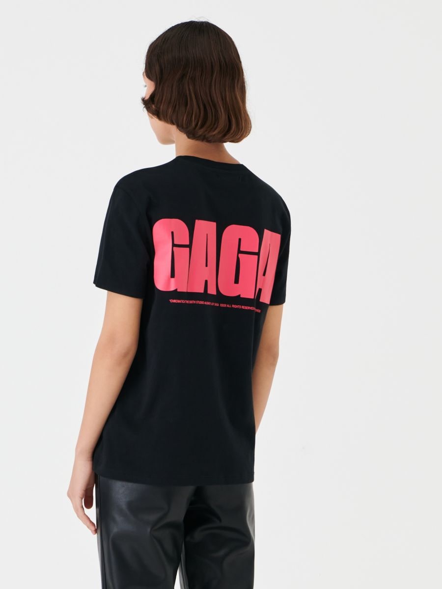 Lady Gaga T-shirt Color black - SINSAY - YZ483-99X