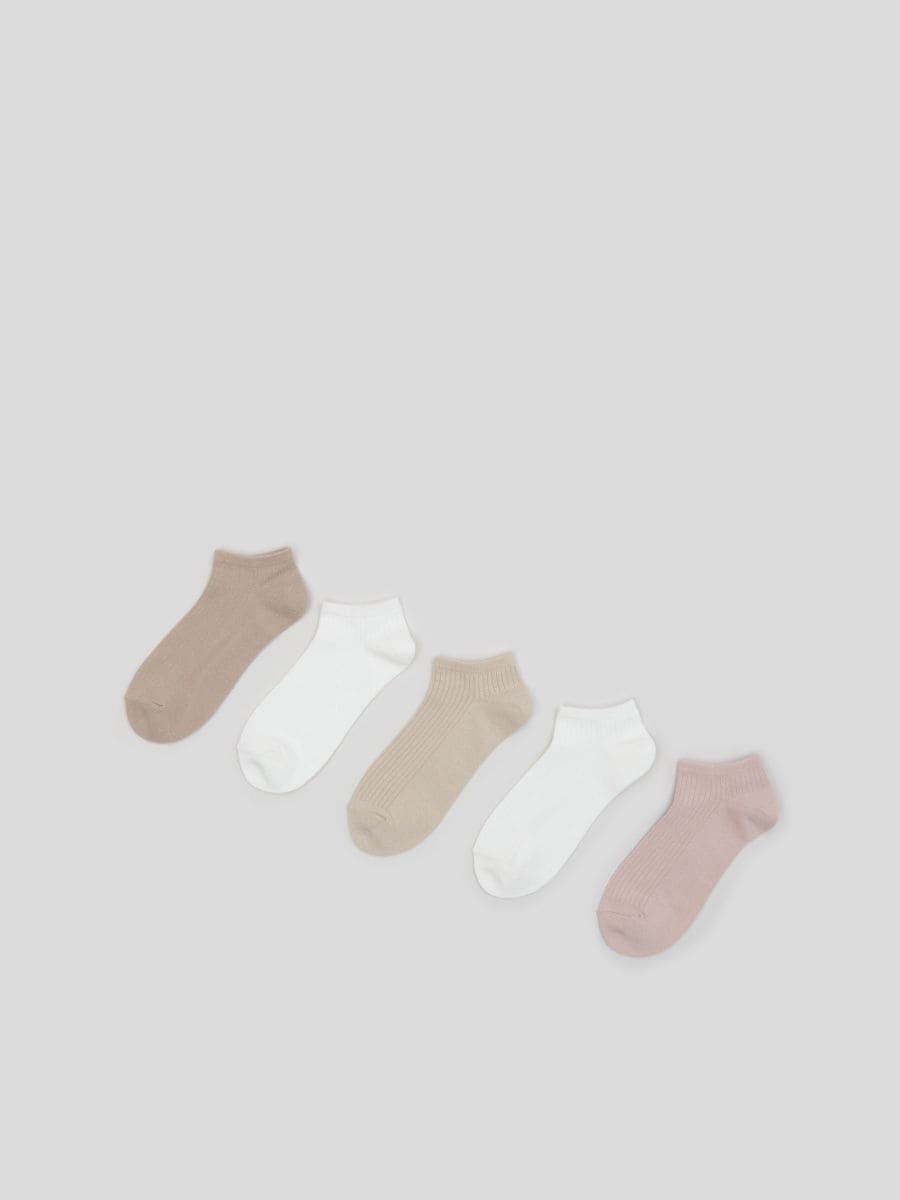 5 kojinių porų pakuotė - kūno spalva - SINSAY