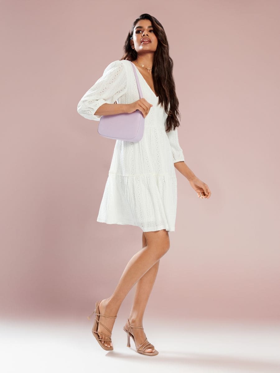 Mini haljina - belo - SINSAY