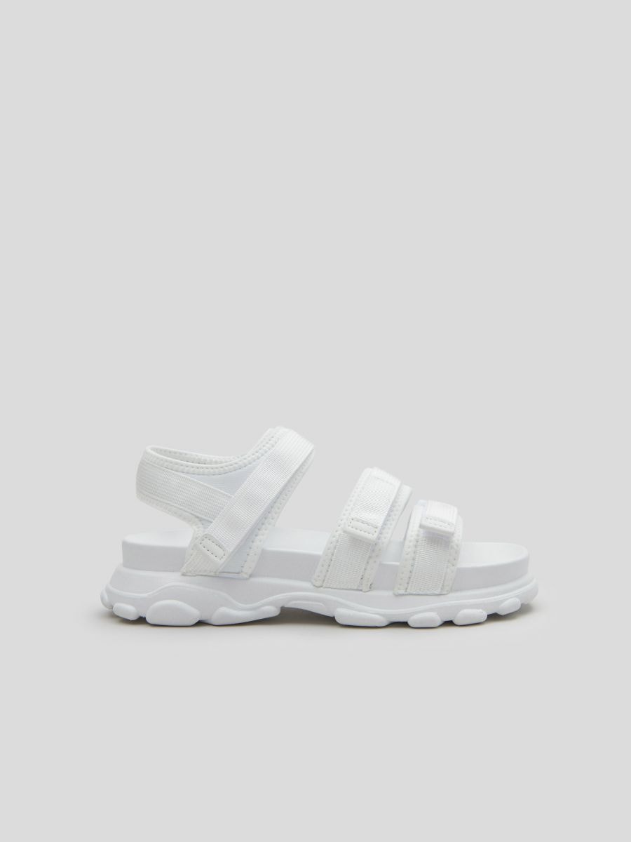 Madden Girl Soho Chunky Sandal - Women's Shoes in White White | Buckle