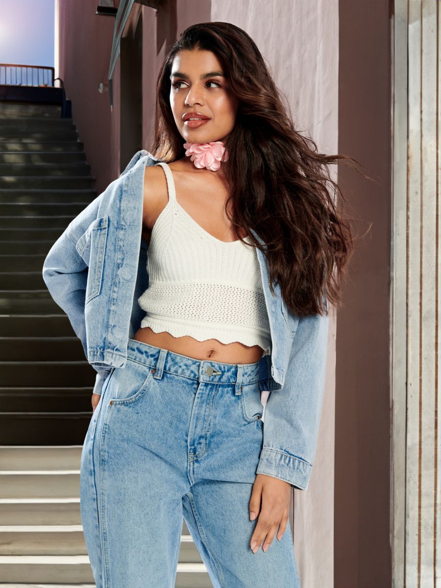 Джинсова куртка - синій - SINSAY