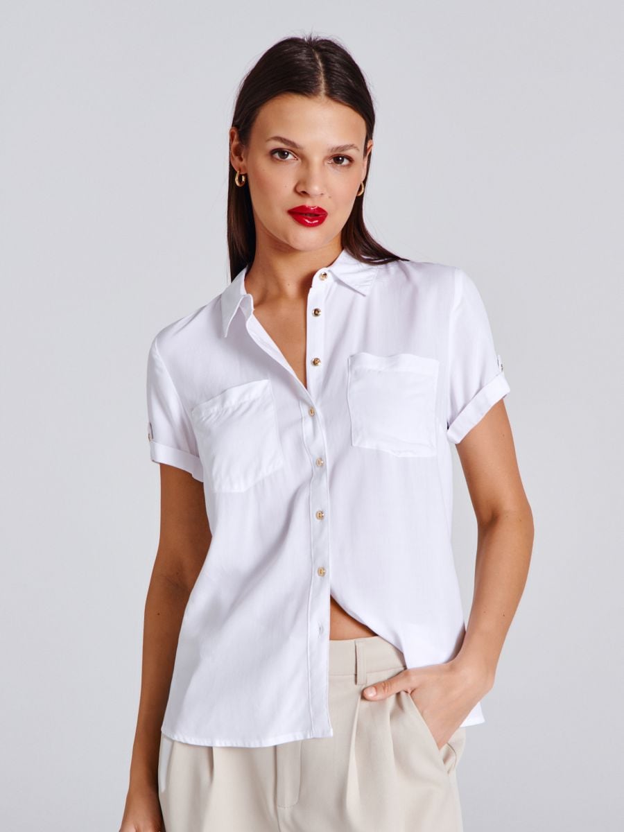 Marškinėliai trumpomis rankovėmis - balta - SINSAY