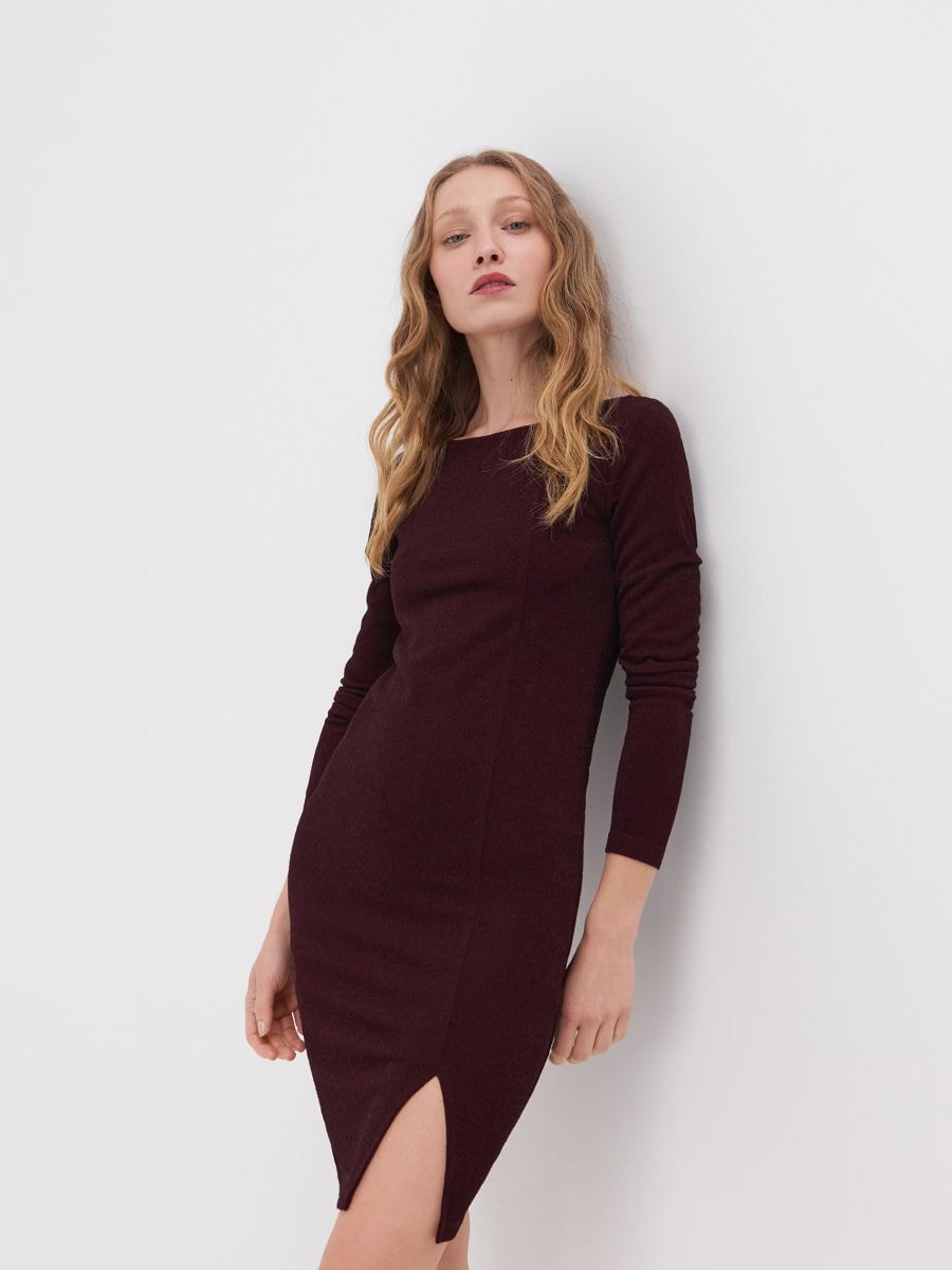 Shiny mini dress Color maroon - SINSAY - ZB161-83X