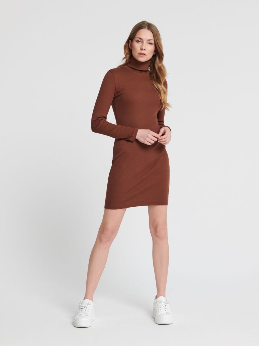 Sukienka mini ołówkowa - brązowy - SINSAY