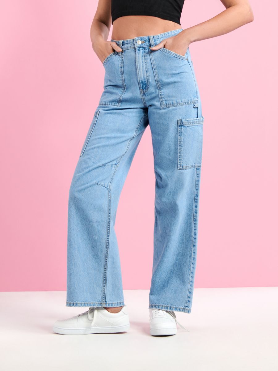 Wide-Leg-Jeans - Blau - SINSAY