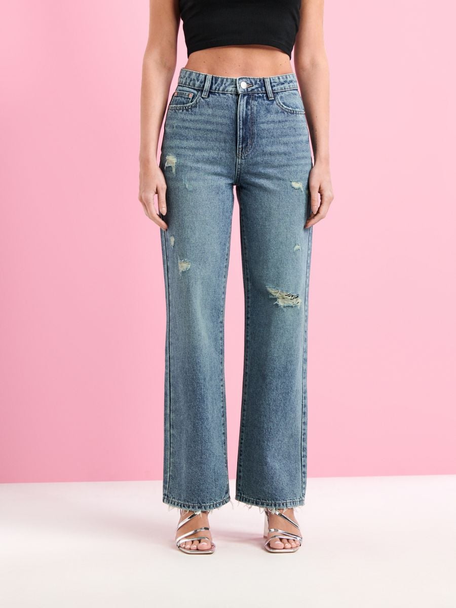 Jeans mit geradem Bein - Türkis - SINSAY