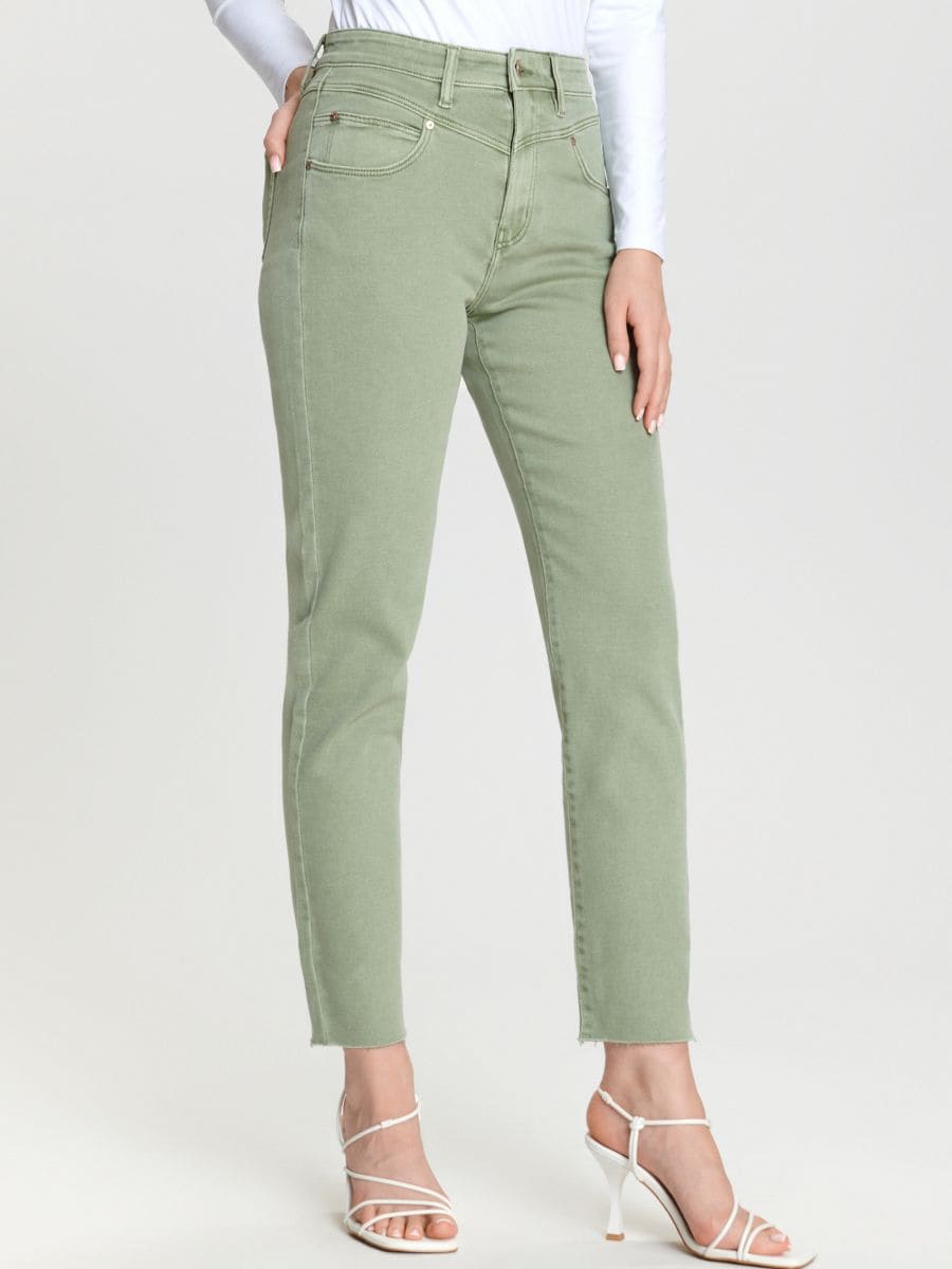 Jeans high waist straight - verde - SINSAY