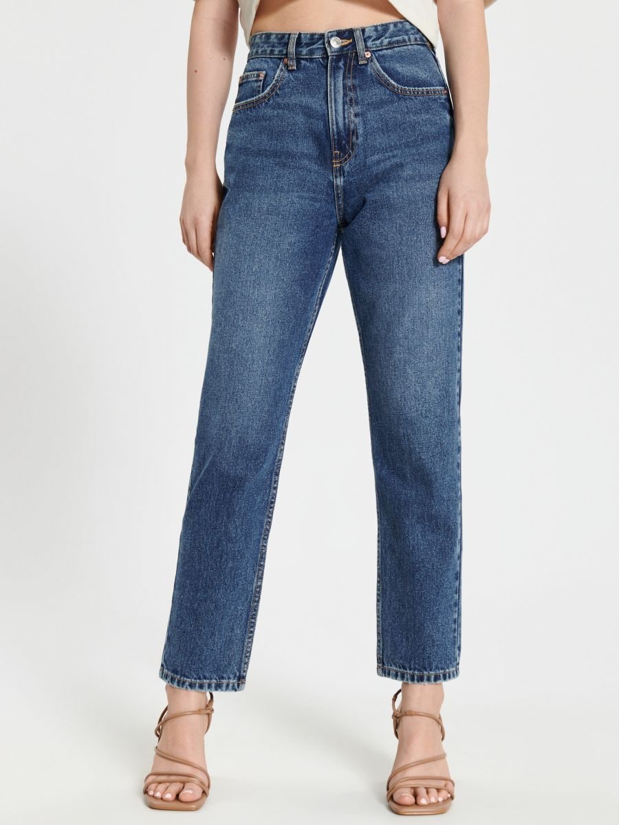 Jeans im Mom-Fit mit hoher Leibhöhe - Navy - SINSAY