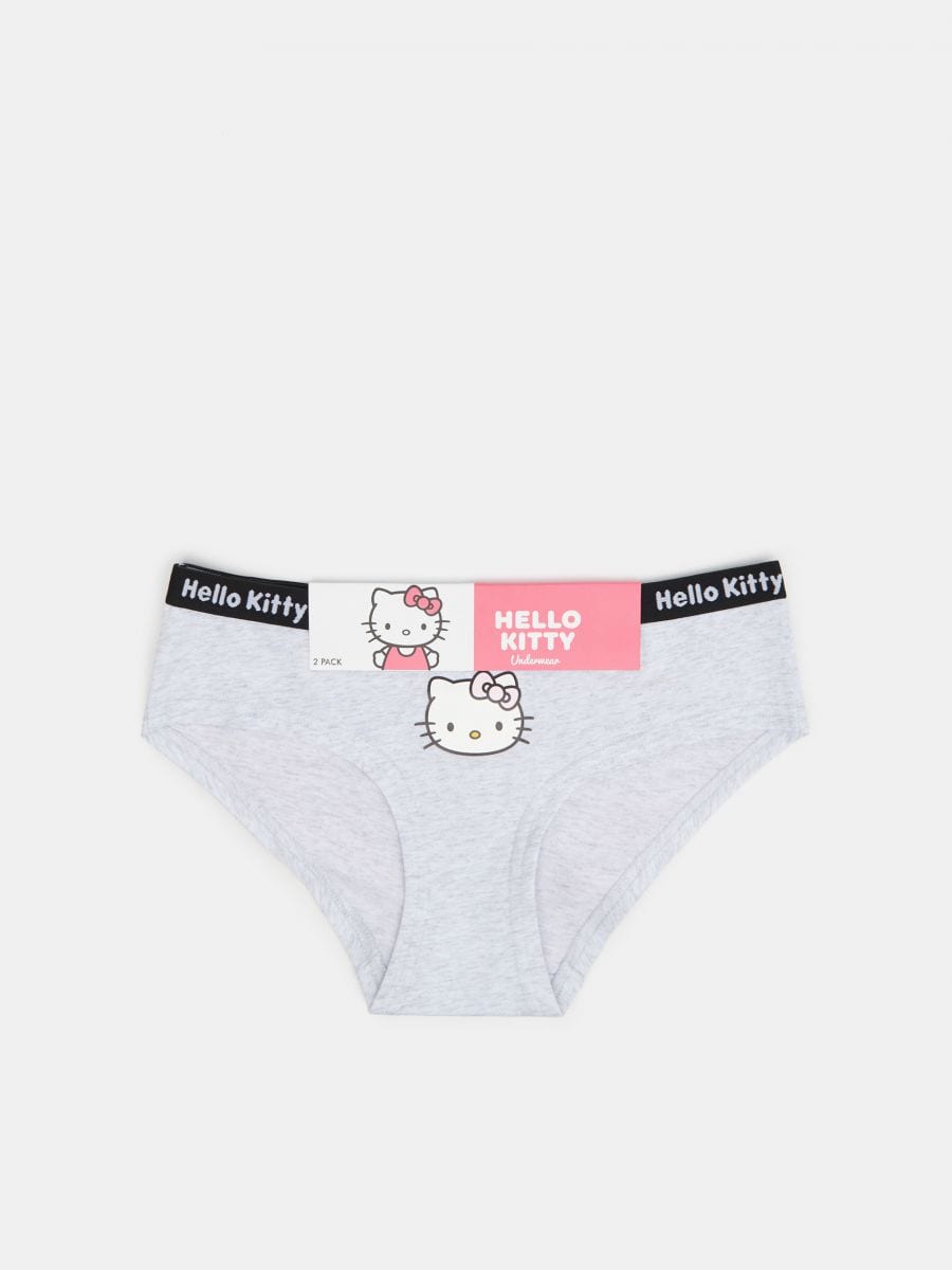 Hello Kitty Sanrio Panty Slip 10er Doppelpack Schwarz und Grau : :  Fashion