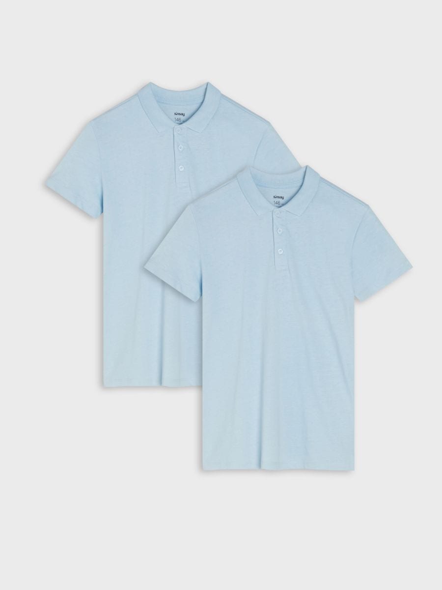 2 marškinėlių pakuotė - blyškiai mėlyna - SINSAY