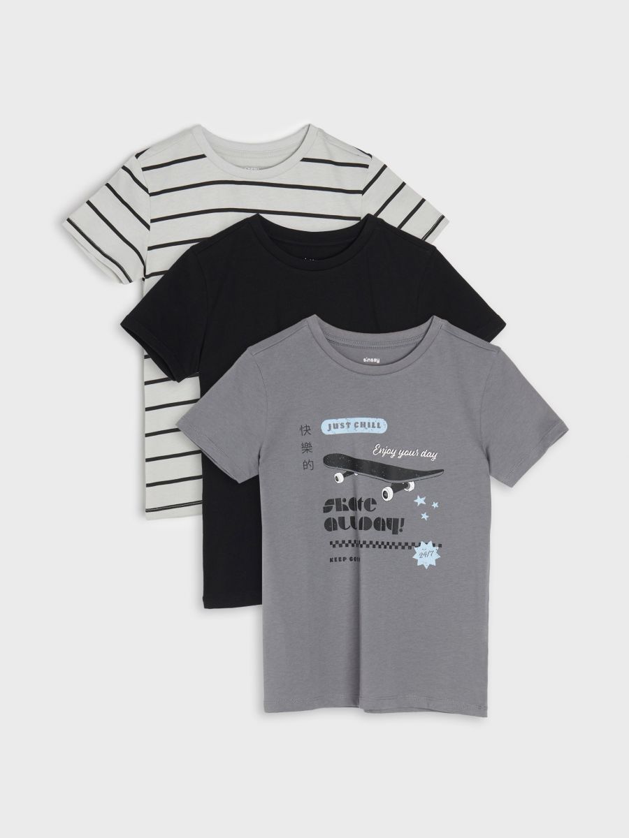 T-shirts 3 pack Color dark grey - SINSAY - ZE324-90X