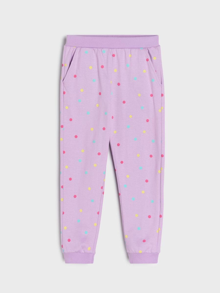 Spodnie jogger w kropki - niebieski - SINSAY
