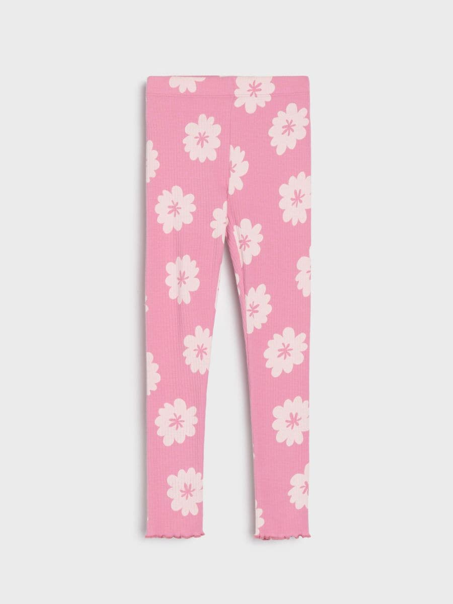 Bawełniane legginsy w kwiatki - wielobarwny - SINSAY