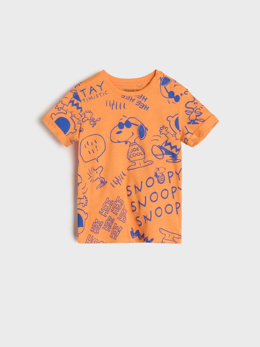 Тениска Snoopy - мандарина - SINSAY