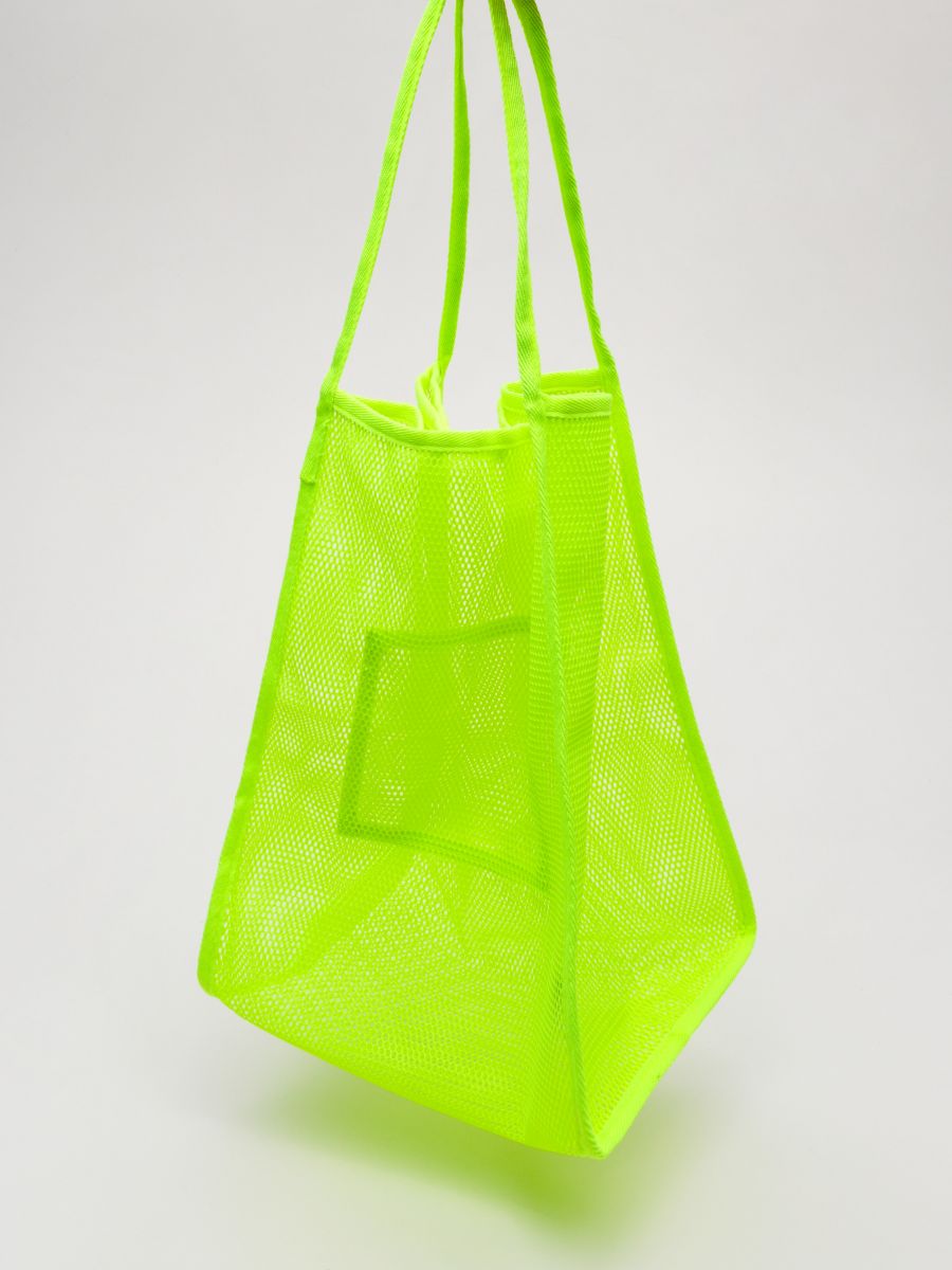 Neon mesh shopper bag Color yellow green SINSAY ZH912 71X