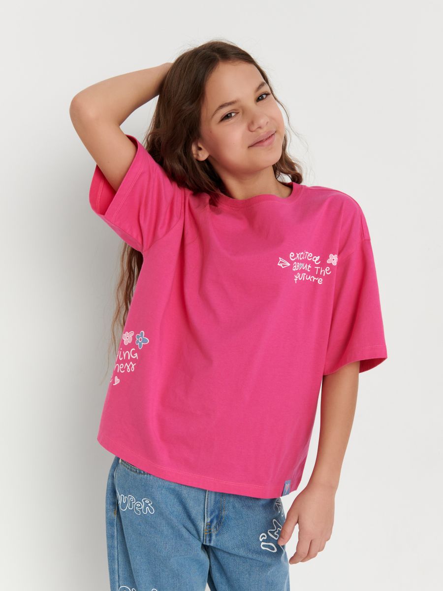Тениска - розов - SINSAY