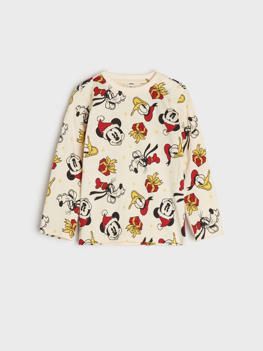Marškinėliai ilgomis rankovėmis Disney - kreminė - SINSAY
