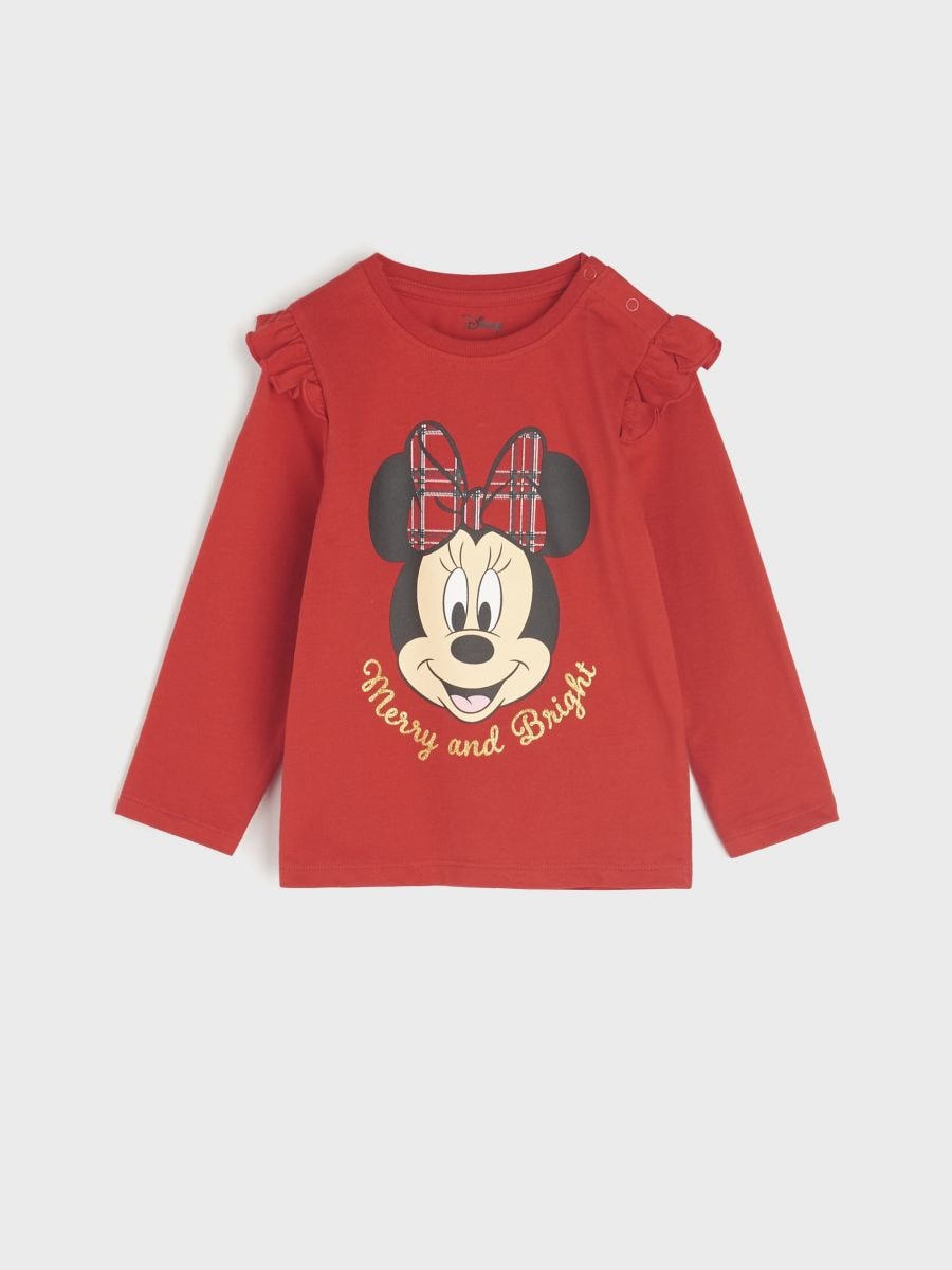 Majica dugih rukava Minnie Mouse - crvena - SINSAY