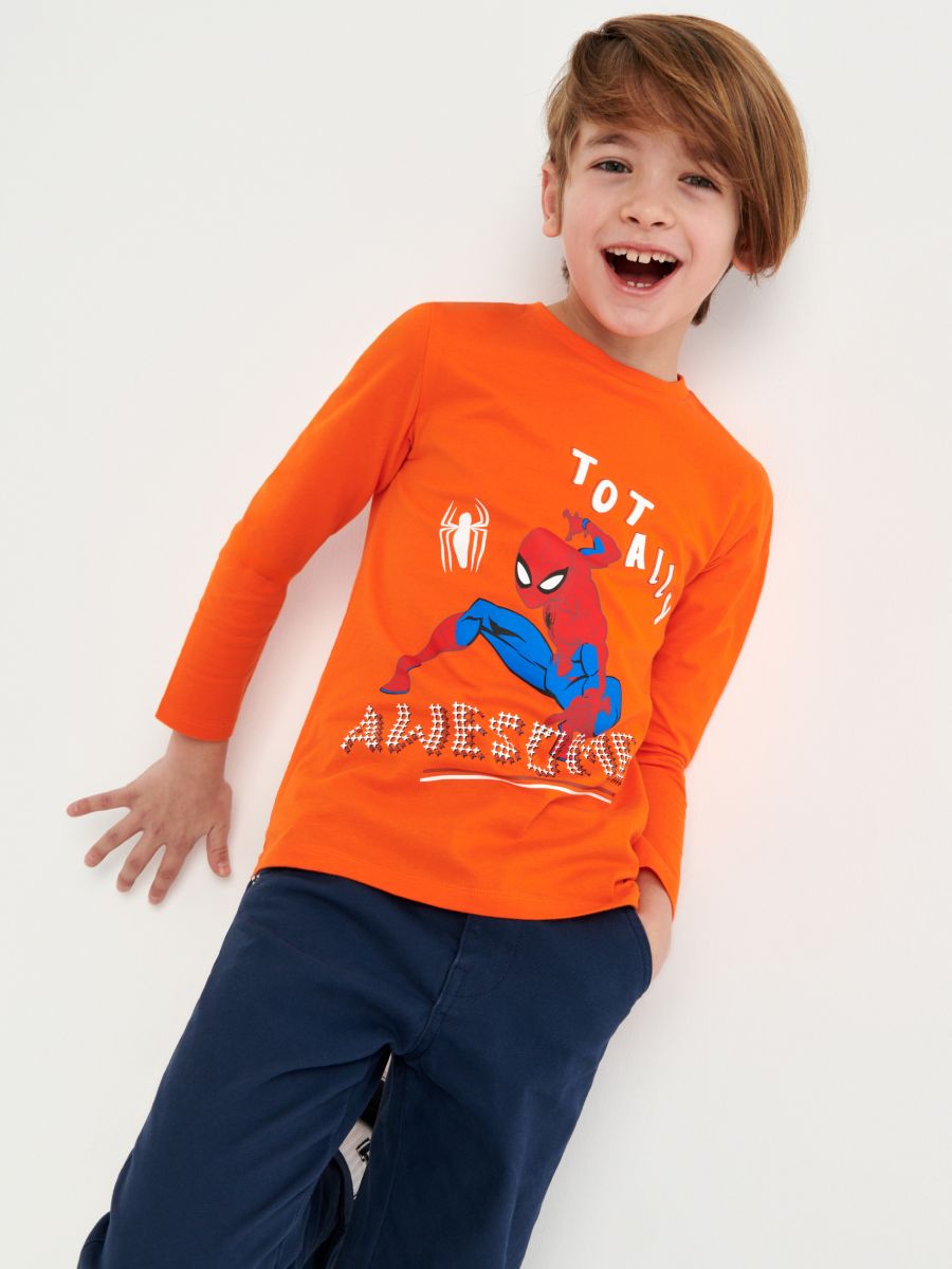 Tričko s dlouhými rukávy Spiderman - oranžová - SINSAY