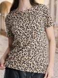 Majica s leopard printom - BEŽ - SINSAY - small1