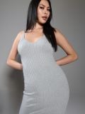 Rebrasta haljina - svetlo siva - SINSAY - small6