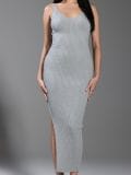 Rebrasta haljina - svetlo siva - SINSAY - small1