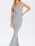Rebrasta haljina - svetlo siva - SINSAY - small7