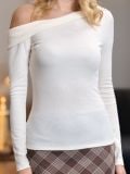Bluza sa asimetričnim izrezom - krem - SINSAY - small1