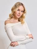 Bluza sa asimetričnim izrezom - krem - SINSAY - small5