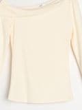 Bluza sa asimetričnim izrezom - krem - SINSAY - small7
