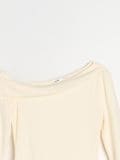 Bluza sa asimetričnim izrezom - krem - SINSAY - small8