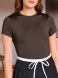 Μπλούζα basic - σκουρο καφέ - SINSAY - small1