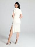 Midi haljina s naborima - krem - SINSAY - small2