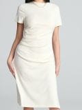 Midi haljina s naborima - krem - SINSAY - small6