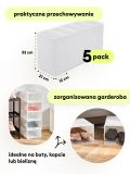 Pudełka do przechowywania 5 pack - biały - SINSAY - small1