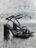 Sandali con tacco largo - nero - SINSAY - small1