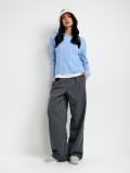 Pulover s pletenim vzorcem - bledo modra - SINSAY - small4