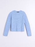 Pulover s pletenim vzorcem - bledo modra - SINSAY - small3
