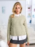 Pulover s pletenim vzorcem - svetlo zelena - SINSAY - small1
