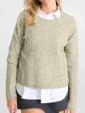 Pulover s pletenim vzorcem - svetlo zelena - SINSAY - small6