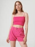 Kratke hlače iz džinsa mom fit - roza - SINSAY - small2