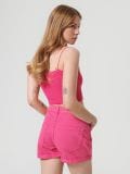 Kratke hlače iz džinsa mom fit - roza - SINSAY - small3
